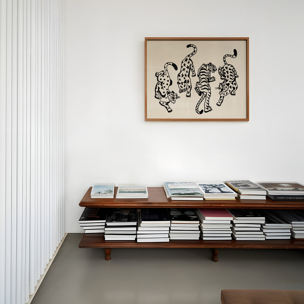 4 cats art print
