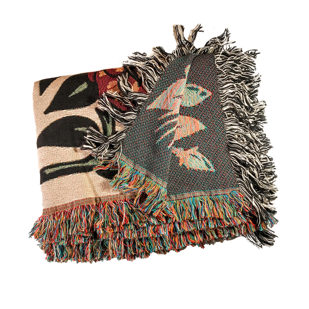 red bloom blanket
