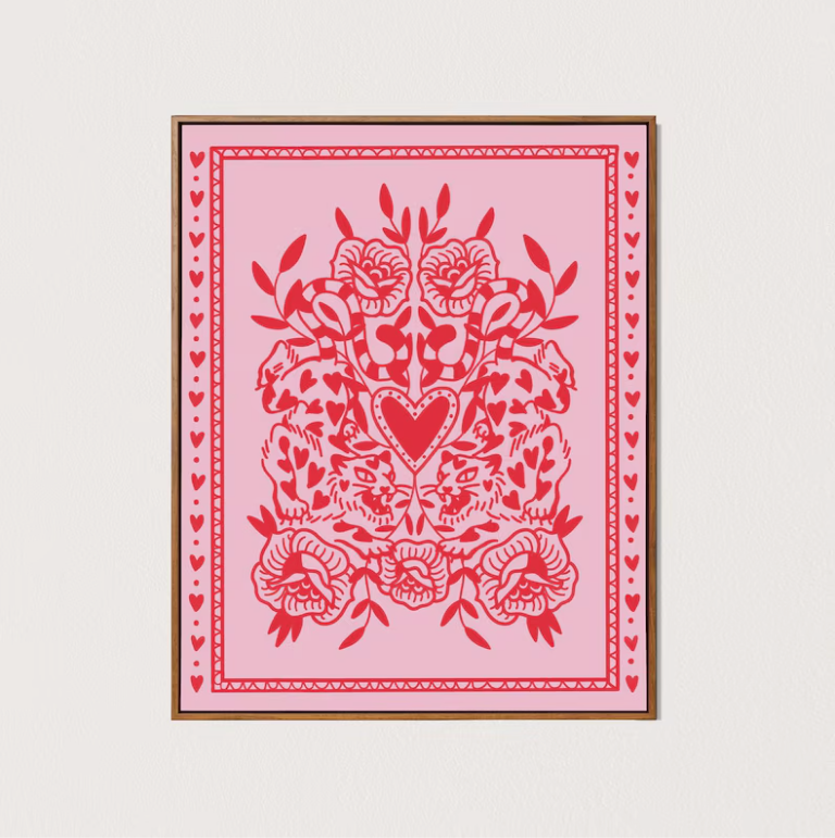 pink lovecats art print