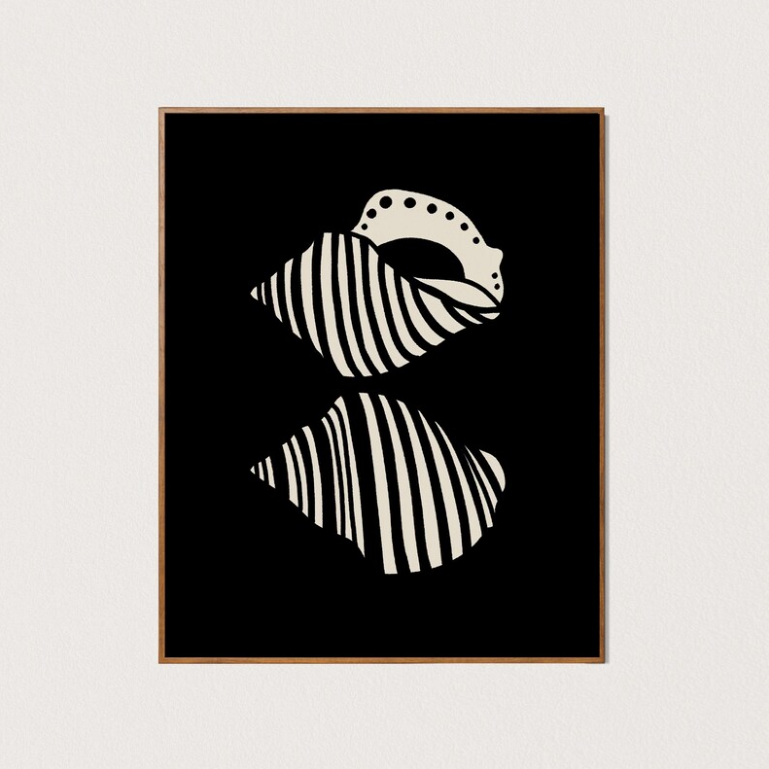 striped seashell art print
