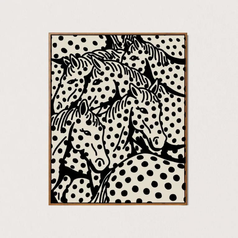polka dot horses art print