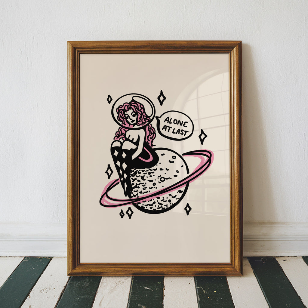 space girl art print