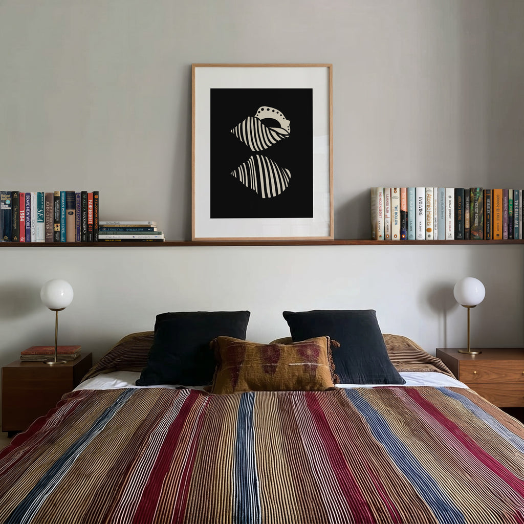 striped seashell art print