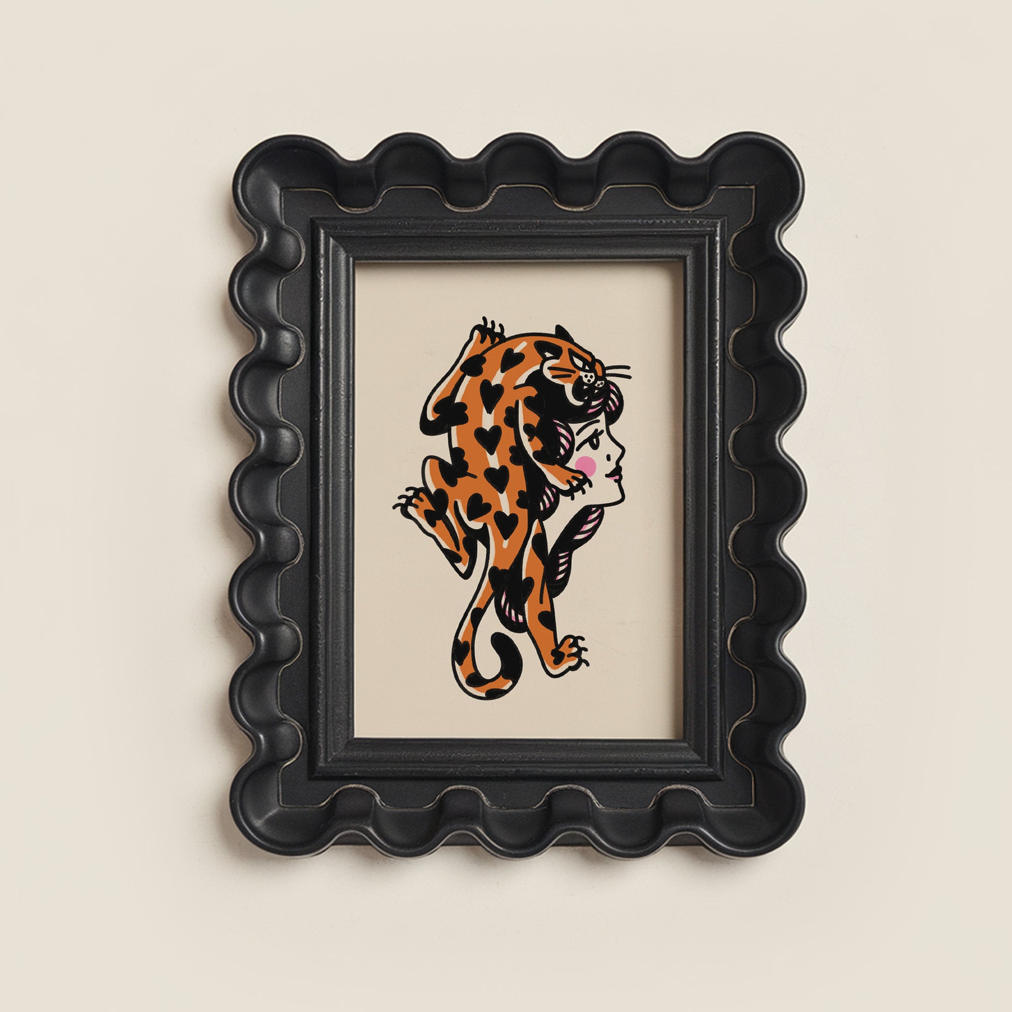 lovecat lady head art print