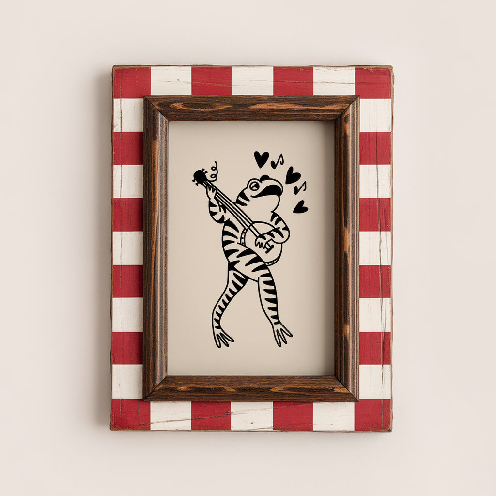 banjo frog art print